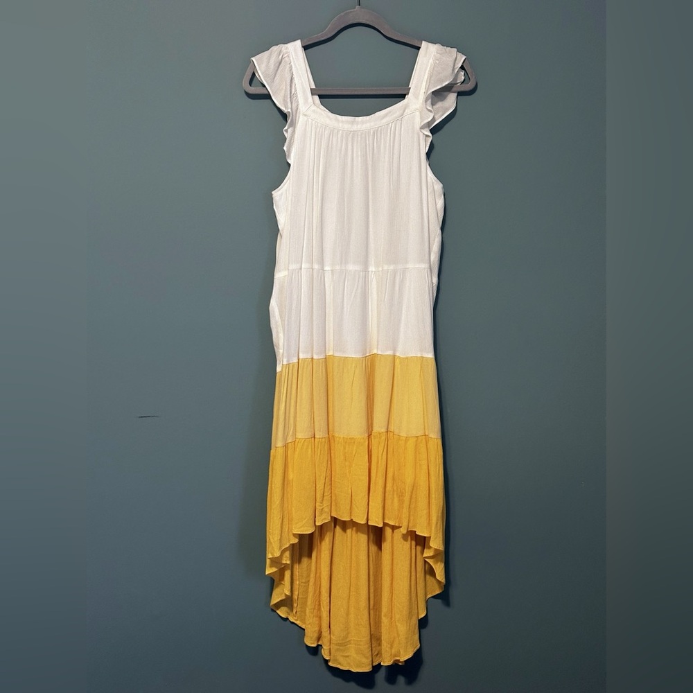 Versona White and Yellow Dress Medium